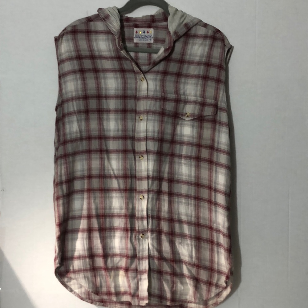 Jukebox hooded flannel vest Size Large